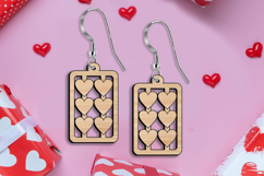 Valentine Many Hearts Earrings SVG Laser Love gift Romantic Product Image 3