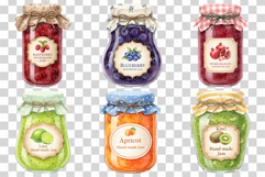 Handmade Jam Bottle | Watercolor png Glass Jar Mango Berry Product Image 3
