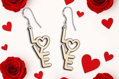 SVG Love Text Heart Valentine Earrings Laser Romantic Gift Product Image 3