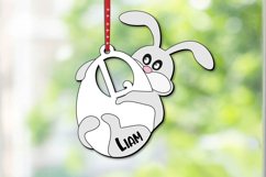 Laser Bunny Letter L SVG Easter Basket Name Tag Gift Present Product Image 3