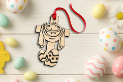 He is Risen Happy Easter Cross SVG Laser Jesus Christ Tag Product Image 2