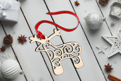 SVG Christmas Deer Ornament Festivity Laser Gift Home Decor Product Image 3