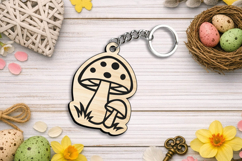 SVG Mushrooms Spring Keychain Laser Gift Summer Present Product Image 3