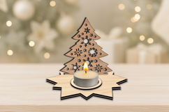 SVG Candle Holder Christmas Holiday Tree Star Design Present Product Image 3