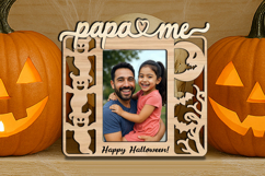 Papa &amp; Me Halloween SVG Frame Photo Laser Scary Spooky Gift Product Image 3