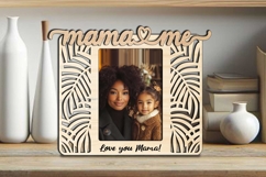 Mama and Me Leaves Green SVG Photo Frame Laser Present Gift Product Image 3