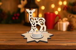 Winter Pattern Fawn Candle Holder SVG Christmas Holiday Gift Product Image 3