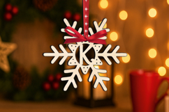 SVG Alphabet Letter K Christmas Ornament Monogram Laser Gift Product Image 3