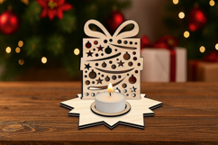 Christmas Tree Decoration Pattern Candle Holder SVG Laser Product Image 3