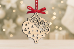 SVG Arabesuqe Christmas Ornament Snow Holiday Pattern Laser Product Image 3