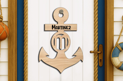 Sea SVG Letter M Alphabet Door Hanger Anchor Nautical Family Product Image 3