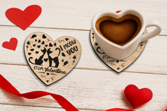 Heart Valentine Day Coaster Laser SVG Romantic Love Gift Product Image 3