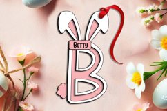 Letter B Easter Laser Basket Tag Ornament SVG Bunny Tail Product Image 3