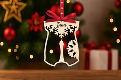 Christmas Ornament Letter I SVG Laser Onesie Gift Alphabet Product Image 3