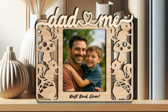 Dad and Me SVG Photo Frame Laser Autumn Squirrel Acorn Gift Product Image 3