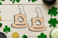 Leprechaun Hat Earring st Patrick Day SVG Lucky Charm Laser Product Image 3