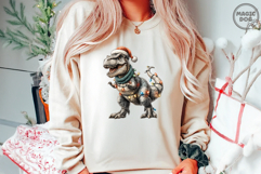 Christmas Dinosaur Trex|T-Rex with Santa Hat|Xmas Trex Product Image 2