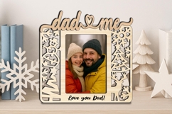 Holiday Winter Dad Me SVG Photo Frame Christmas Laser Gift Product Image 3