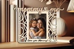SVG Abstract Mommy Me Photo Frame Laser Present Kid Child Product Image 3