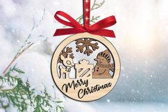 SVG Merry Christmas Deer Gift Snowman Ornament Laser Decor Product Image 3