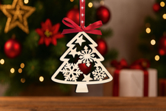 Laser Christmas Tree Winter Pattern Ornament SVG Present Product Image 3