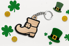 Leprechaun Boot Keychain SVG Patrick Day Lucky Charm Laser Product Image 3