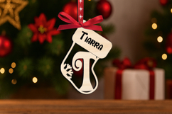 Laser SVG Alphabet Letter T Christmas Ornament Sock Monogram Product Image 3