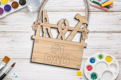 Kid's Coloring Hanging Ornament Father’s Day Gift Laser SVG Product Image 3