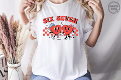 Six Seven Heart Couple Retro Cartoon Boy and Girl Valentine Product Image 3