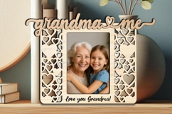 Hearts SVG Grandma and Me Photo Frame Laser Gift Kids Home Product Image 3