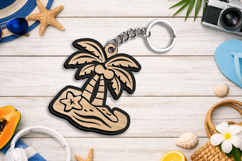 Palms Sea SVG Summer Keychain Laser Gift Accessory Present Product Image 3