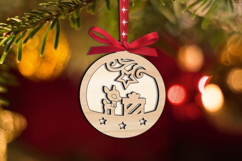 Laser SVG Holiday Deer with Gifts Christmas Ornament Present Product Image 3