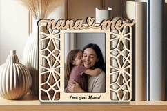 Abstract Nana and Me Photo Frame SVG Laser Digital Gift Kids Product Image 3
