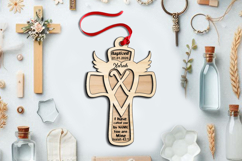 SVG Laser Cross Letter X Ornament Monogram Gift Holy Baptism Product Image 3