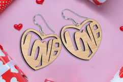 Love Heart Valentine Earrings SVG Laser Gift Romance Present Product Image 3