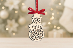 SVG Christmas Snowman Ornament Laser Present Holiday Gift Product Image 3