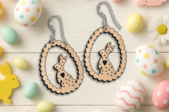 SVG Easter Rabbit Earring Laser Gift Present Egg Beads Bunny Product Image 3