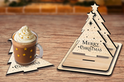 SVG Christmas Tree Holiday Coasters Laser Present Decoration Product Image 2