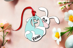 Easter Bunny Letter F SVG Name Basket Tag Ornament Laser Product Image 3