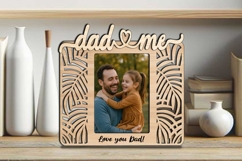 Dad and Me Jungle Leaves SVG Photo Frame Laser Digital Gift Product Image 3
