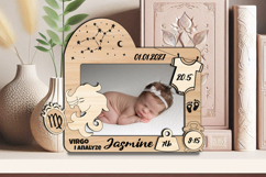 Virgo Zodiac SVG Laser Baby Photo Frame Present Newborn Gift Product Image 3