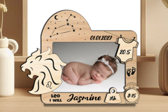 SVG Leo Lion Zodiac Baby Photo Frame Present Newborn Pic Product Image 3