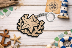 Starfish Ocean Sea Beach Keychain Gift SVG Laser Maritime Product Image 3