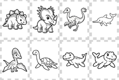 Cute Dinosaur Coloring Pages | kids cartoon line art animal Product Image 3