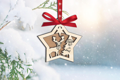 Laser SVG Christmas Deer Woods Ornament Home Decor Present Product Image 3