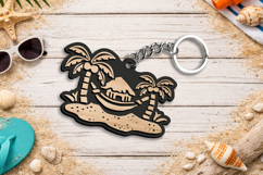 SVG Palms Bahamas Summer Keychain Gift Laser Gift Present Product Image 3