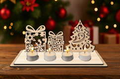 SVG Holiday Christmas Candles Holder Festivities Laser Gift Product Image 3
