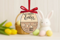 Happy Easter Flowers Gift Card Holder Bunny Ears SVG Laser Product Image 3