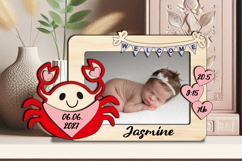 SVG Crab Laser Baby Photo Frame Gift Board Newborn Picture Product Image 3