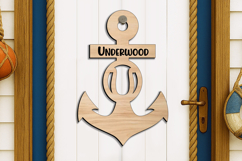 Family Letter U SVG Door Hanger Alphabet Anchor Nautical Sea Product Image 3